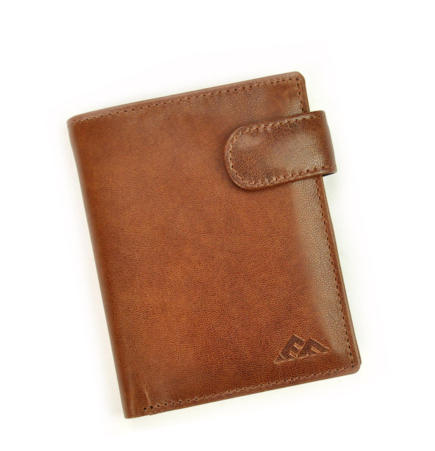 Detail produktu Malá hnedá pánska kožená peňaženka so zapínaním El Forrest
