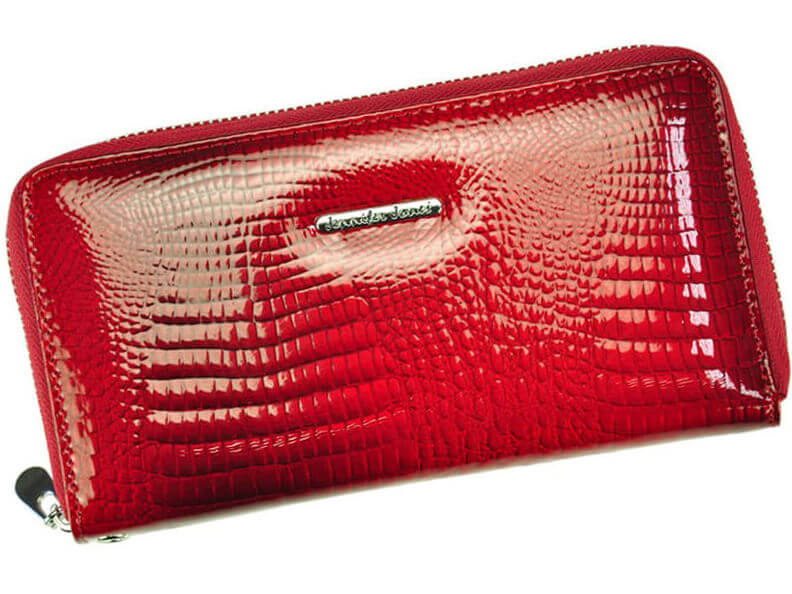 Veľká dámska kožená peňaženka Jennifer Jones červená