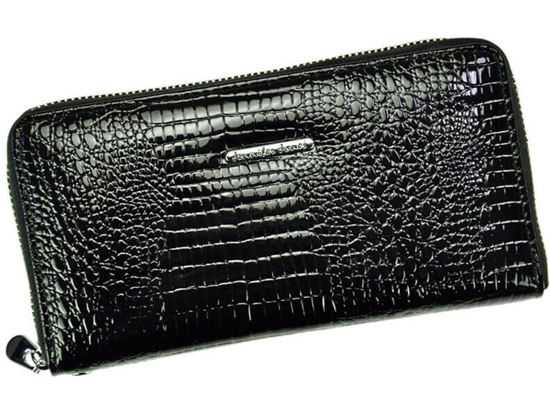 Veľká dámska kožená peňaženka Jennifer Jones čierna