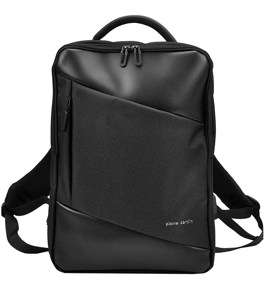 Detail produktu Čierny elegantný pánsky ruksak na notebook Pierre Cardin